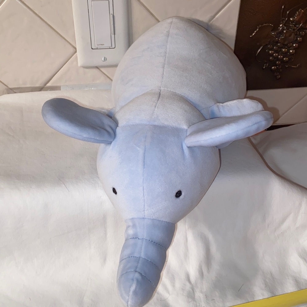 Pillowfort Elephant Weighted Plush Kids' Throw Pillow Blue